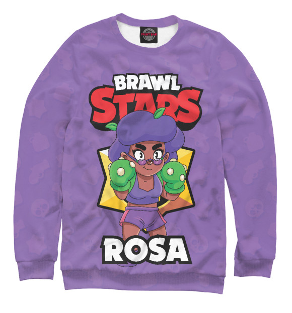 Женский свитшот с изображением Brawl stars Rosa цвета Белый