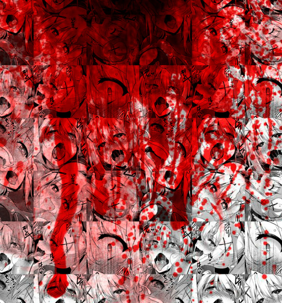 Футболка для девочек с изображением Ahegao Blood цвета Белый