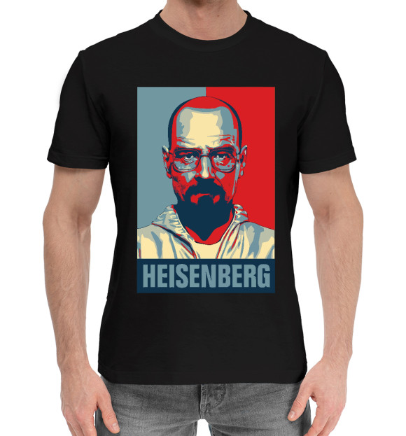 Мужская хлопковая футболка с изображением Heisenberg цвета Черный