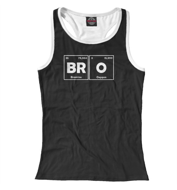 Женская майка-борцовка с изображением Брат (BrO) цвета Белый