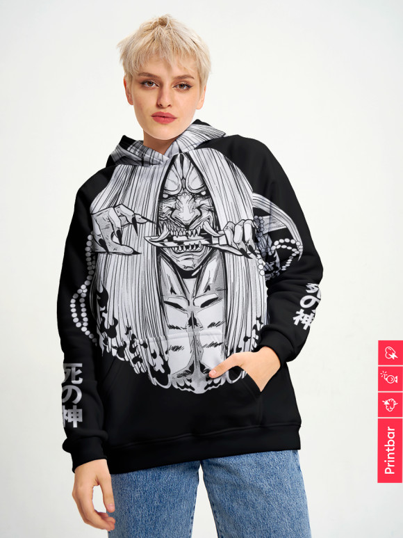 Мужское худи с изображением Монстр цвета Белый