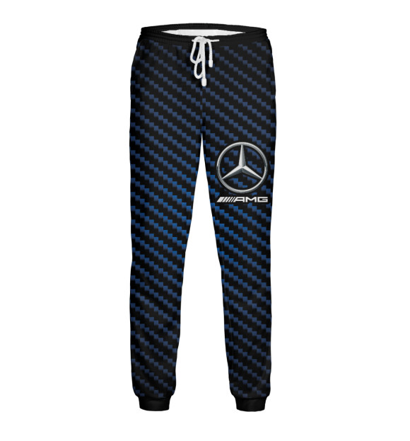 Мужские спортивные штаны с изображением Mercedes / Мерседес цвета Белый