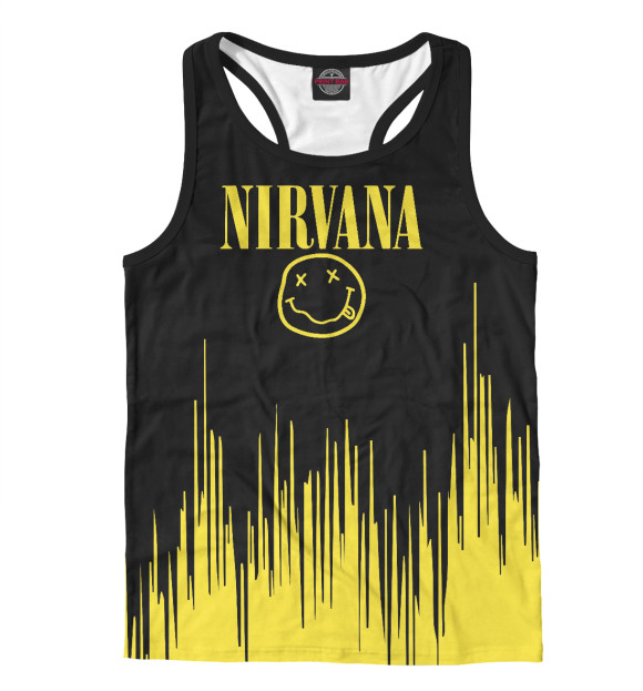 Мужская майка-борцовка с изображением Nirvana цвета Белый