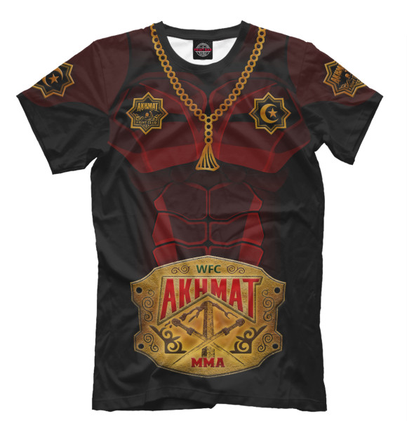 Футболка для мальчиков с изображением Пояс WFCA Akhmat Fight Club цвета Белый