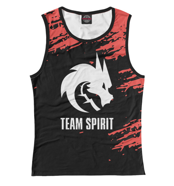 Майка для девочки с притом Team Spirit цвета Белый Майка для девочки с изображением Team Spirit цвета Белый