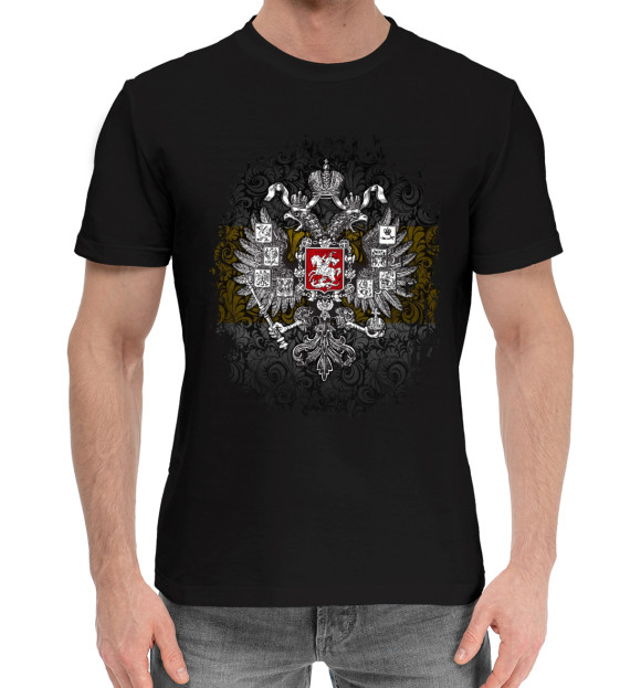 Мужская хлопковая футболка с изображением Империя цвета Черный