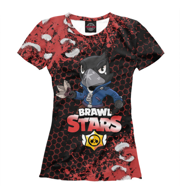 Футболка для девочек с изображением Brawl Stars Crow цвета Белый