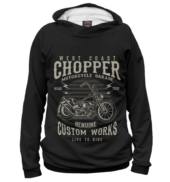 Мужское худи с изображением West Coast Chopper цвета Белый
