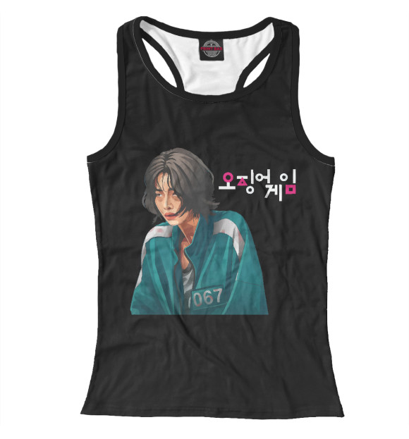 Женская майка-борцовка с изображением 067 цвета Белый