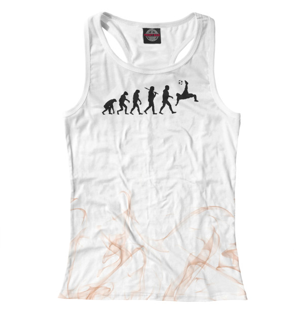 Женская майка-борцовка с изображением Soccer Evolution цвета Белый