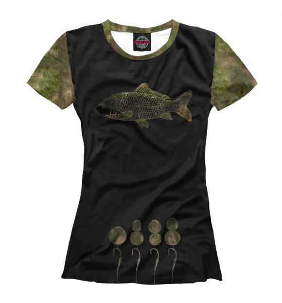 Женская футболка с изображением Carp Fishing цвета Белый