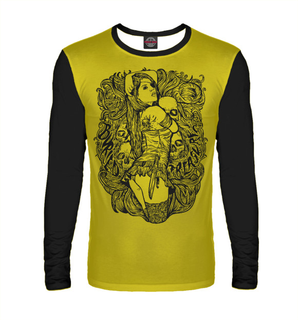 Мужской лонгслив с изображением Buried treasure цвета Белый