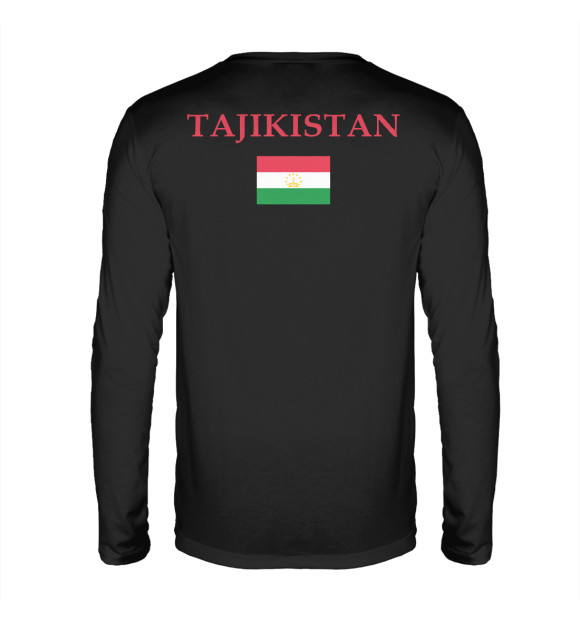 Мужской лонгслив с изображением Tajikistan цвета Белый