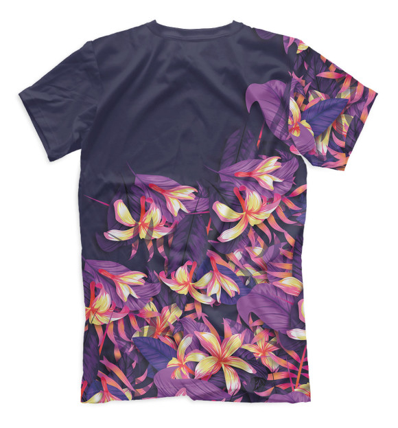 Мужская футболка с изображением Цветы цвета Белый