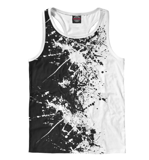 Мужская майка-борцовка с изображением Битва тьмы и света цвета Белый