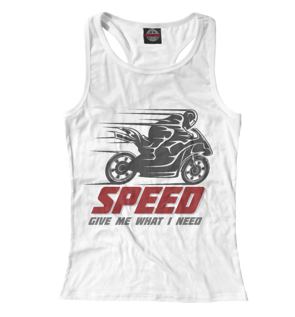 Женская майка-борцовка с изображением Скорость цвета Белый