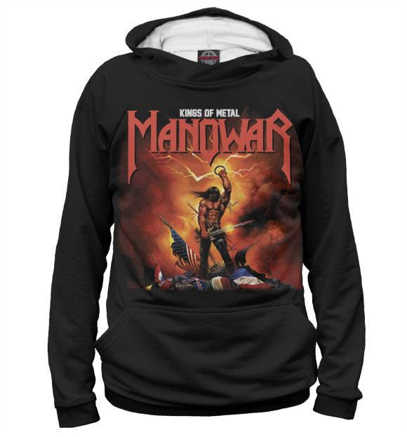 Женское худи с изображением Manowar цвета Белый