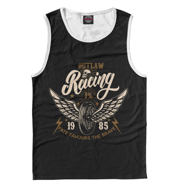 Майка для мальчика с изображением Racing цвета Белый