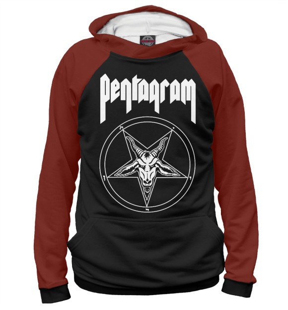Женское худи с изображением Pentagram цвета Белый