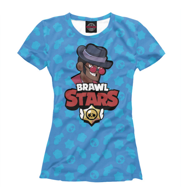 Женская футболка с изображением Brawl Stars Brock цвета Белый