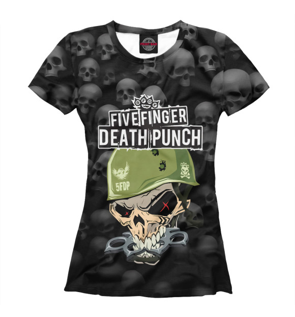 Женская футболка с изображением Five Finger Death Punch цвета Белый