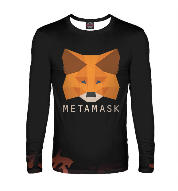 Мужской лонгслив с изображением Metamask Fox цвета Белый