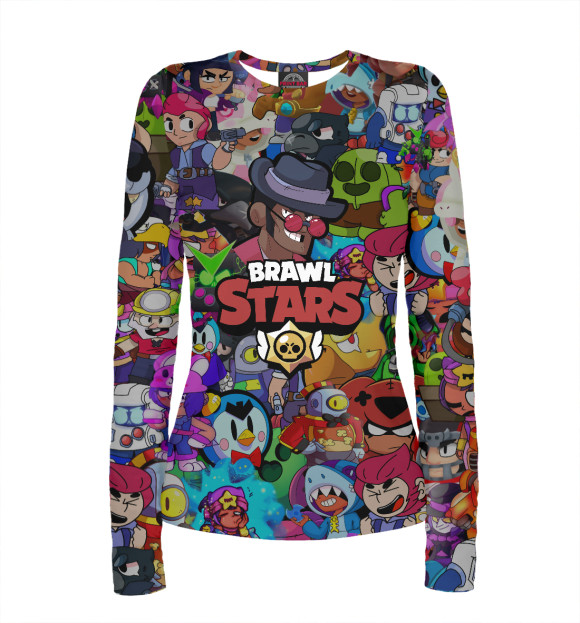 Женский лонгслив с изображением Brawl Stars:Brock цвета Белый