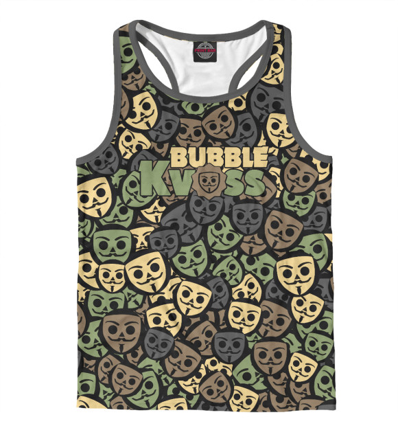 Мужская майка-борцовка с изображением Бабл Квас камуфляж цвета Белый