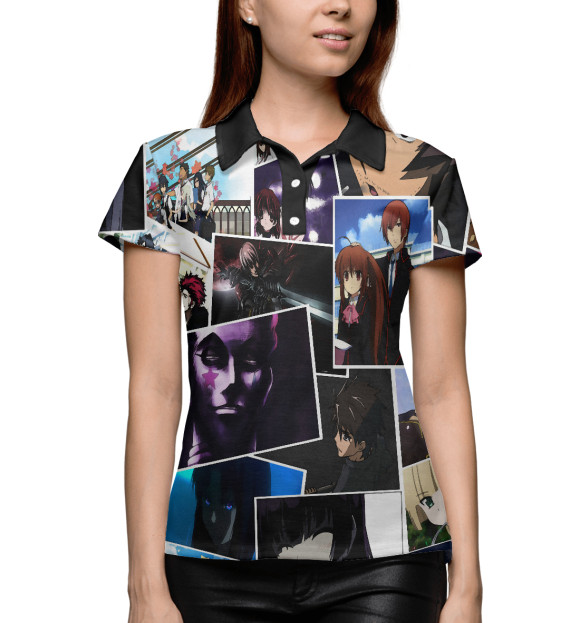 Женское поло с изображением Лучшие аниме цвета Белый