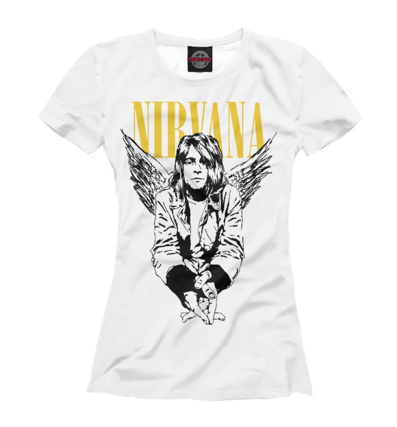 Футболка для девочек с изображением Nirvana цвета Белый