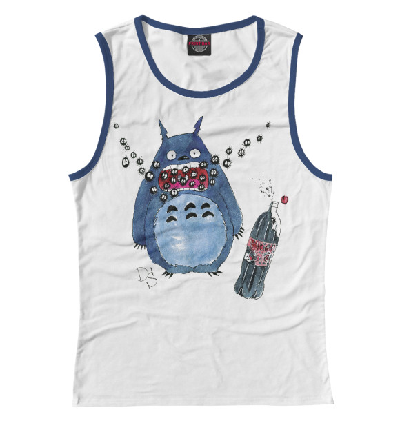 Женская майка с изображением Чудище цвета Белый