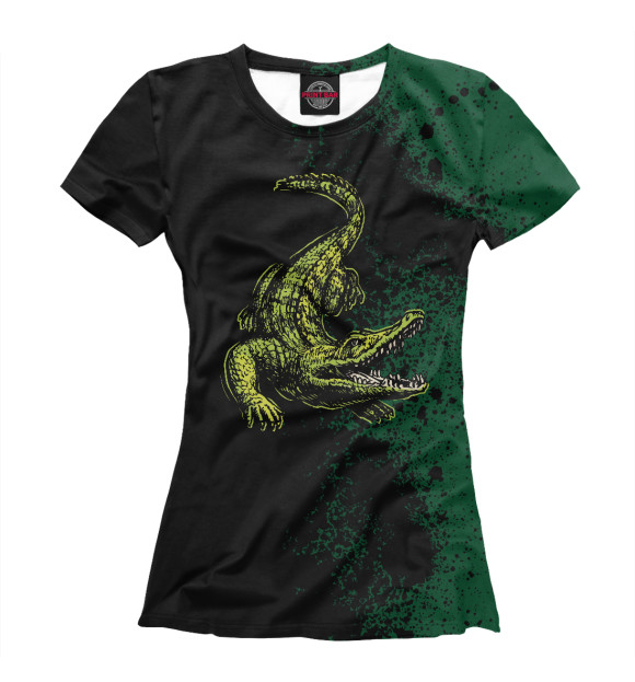 Женская футболка с изображением Vintage Crocodile цвета Белый