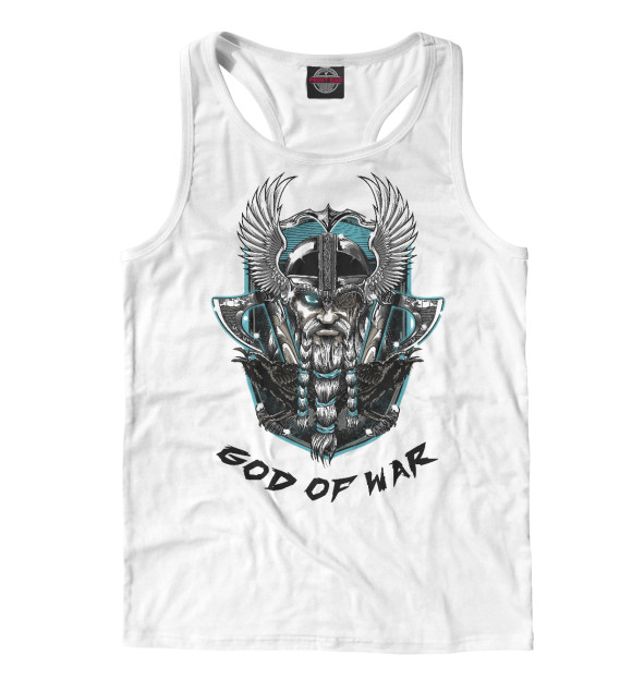 Мужская майка-борцовка с изображением Бог войны Один цвета Белый