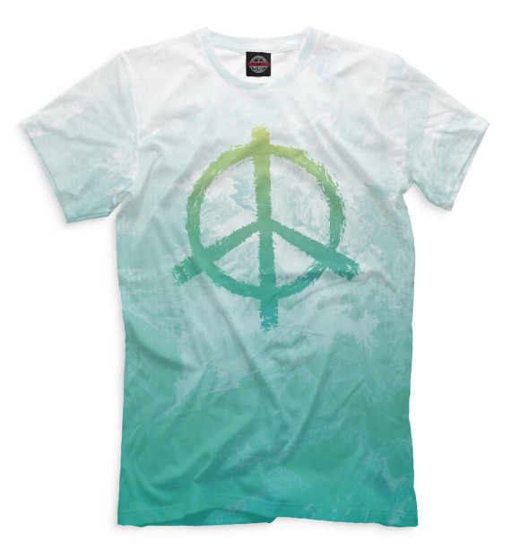 Мужская футболка с изображением Peace цвета Белый
