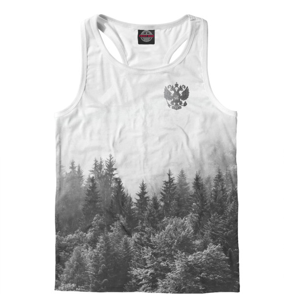 Мужская майка-борцовка с изображением Природа России цвета Белый