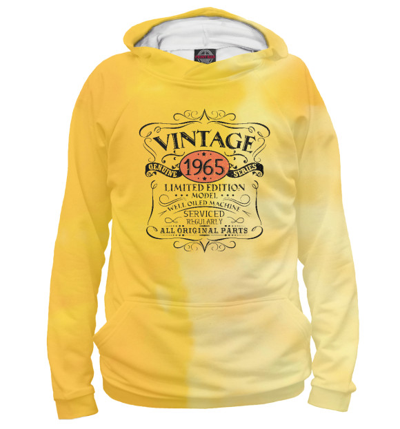 Женское худи с изображением Vintage 1965 цвета Белый