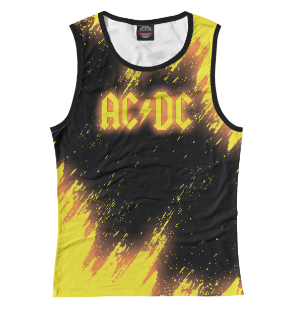 Майка для девочки с изображением AC/DC цвета Белый