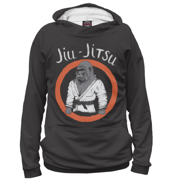 Мужское худи с изображением Jiu-Jitsu цвета Белый