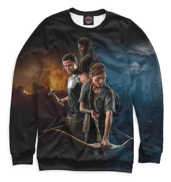 Женский свитшот с изображением Элли, Эбби и Джоэл цвета Белый