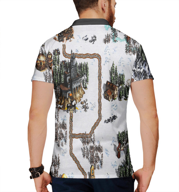 Мужское поло с изображением Герои Меча и Магии цвета Белый