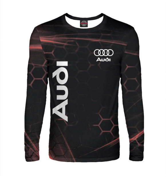 Мужской лонгслив с изображением Audi цвета Белый