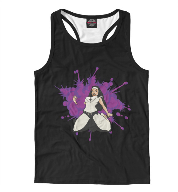 Мужская майка-борцовка с изображением Sexy Nun цвета Белый