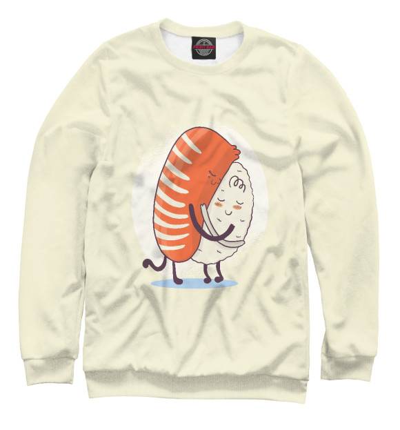Свитшот для мальчиков с изображением Sushi hug цвета Белый