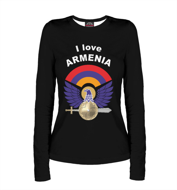 Женский лонгслив с изображением Armenia цвета Белый