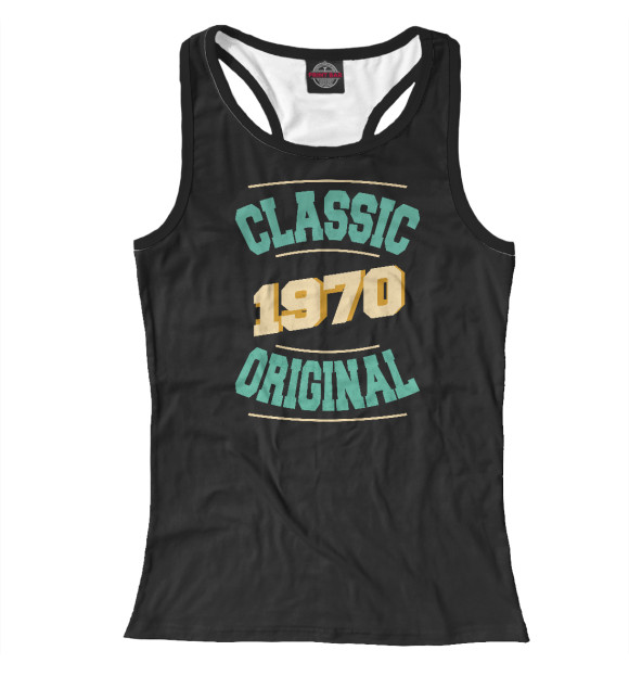 Женская майка-борцовка с изображением 1970 classic цвета Белый