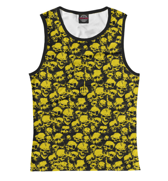 Женская майка с изображением Skull цвета Белый