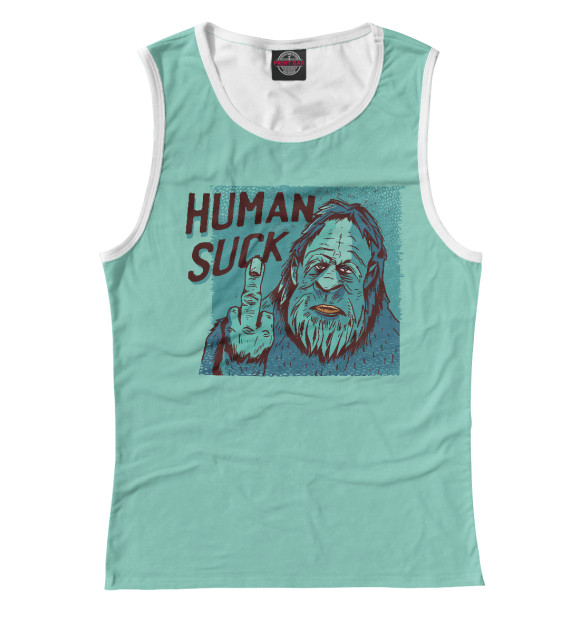 Майка для девочки с изображением Human Suck цвета Белый