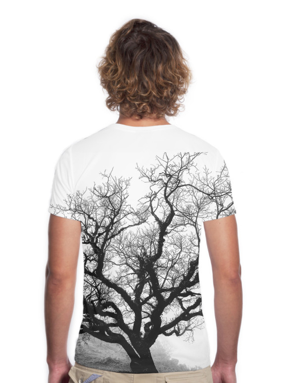 Мужская футболка с изображением Дерево цвета Белый