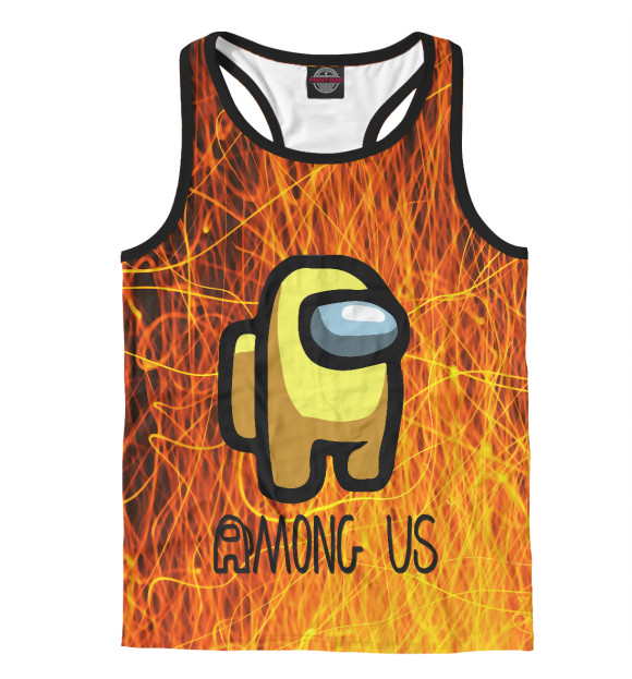 Мужская майка-борцовка с изображением Among Us цвета Белый