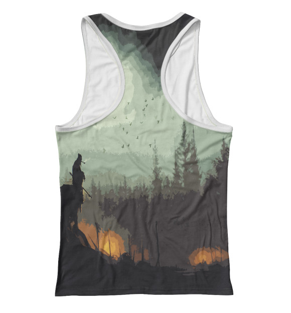 Женская майка-борцовка с притом СТАЛКЕР цвета Белый Женская майка-борцовка с изображением СТАЛКЕР цвета Белый